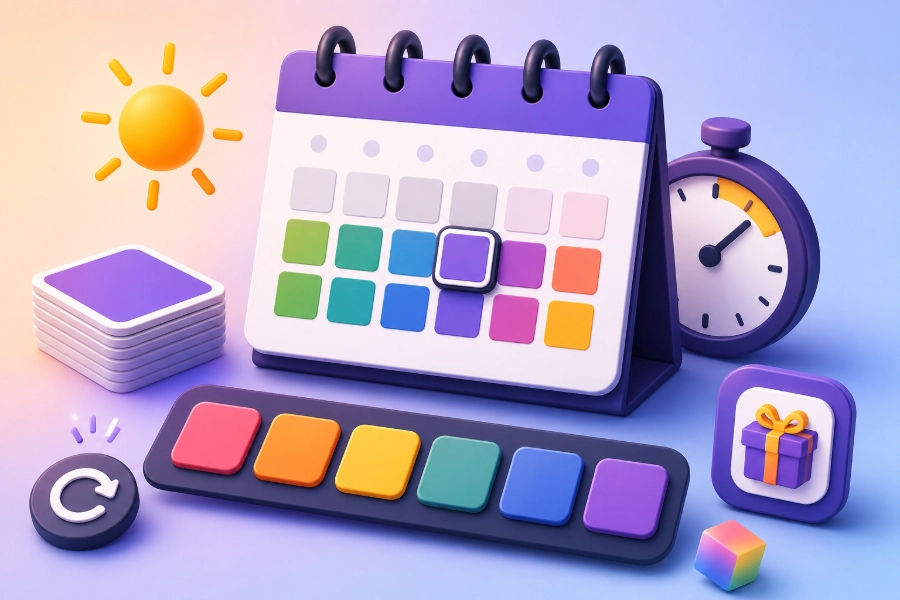 Creative colorful workspace